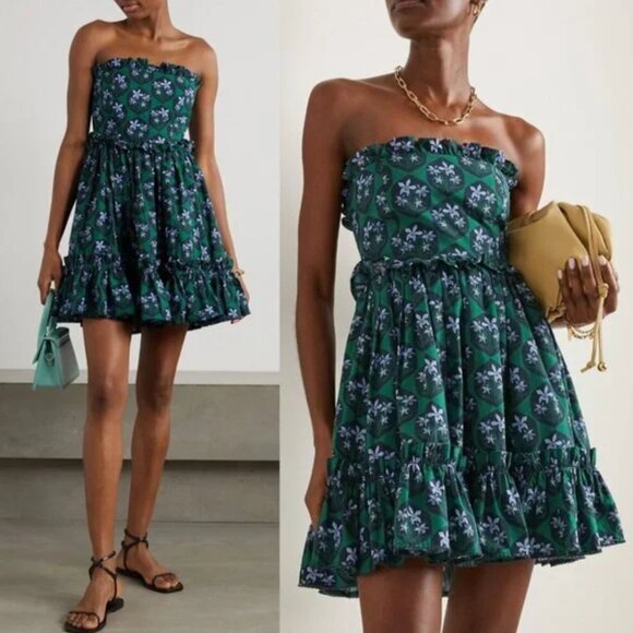 Agua by Agua Bendita Dresses & Skirts - AGUA BY AGUA BENDITA Rosa strapless ruffled floral mini